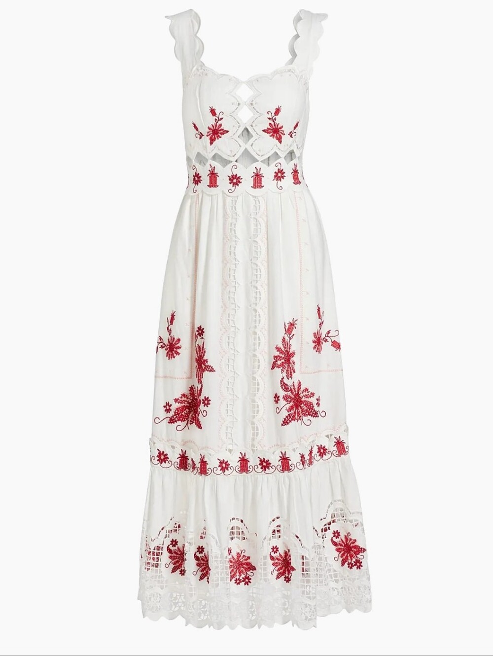Farm Rio Richelieu Sunflower Linen-Blend Midi-Dress - Picture 6 of 8